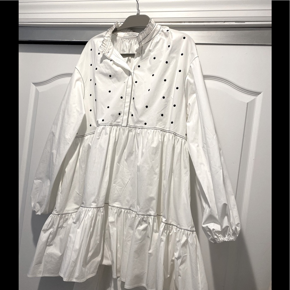 Philosophy Stretch Poplin Embellished Dress